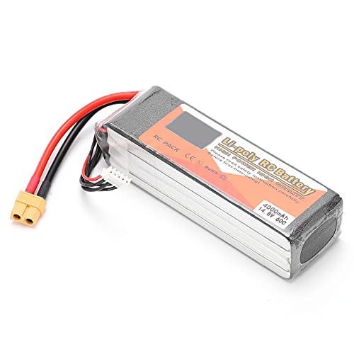 VGEBY Lipo Akku, Lipo Akku mit XT60 Stecker 14.8V 4000mAh 4S 60C Lipo Akku Pack mit XT60 Stecker RC Akku für RC Auto Boot Hubschrauber Drohnen von Dilwe