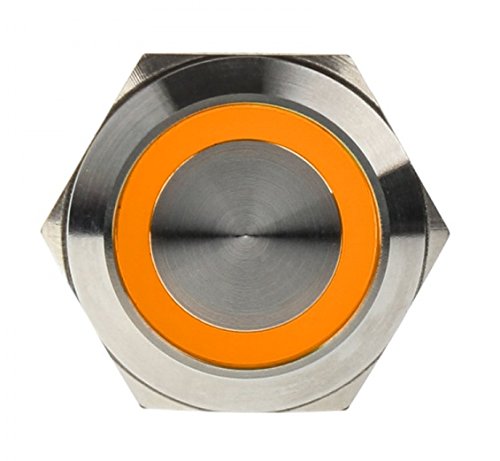 DimasTech Compatible Vandalismustaster 25mm - Silverline - orange von DimasTech