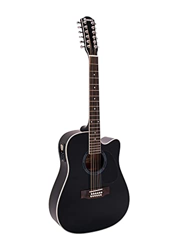 DIMAVERY DR-612 Westerngitarre 12-saitig, schwarz von DIMAVERY