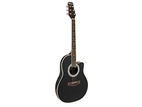 DIMAVERY RB-300 Rounded back, schwarz | Akustische Gitarre mit Piezo-Tonabnehmer von Dimavery