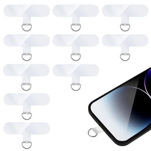 Dimeho Telefon Halteband Patch,10 Stück Transparentes Universelles Phone Tether Tabs Ohne Klebstoff, Sicherheits-Crossbody Telefongurt Ersatzteil für Handygurte und Smartphone-Hüllen (T-Typ) von Dimeho