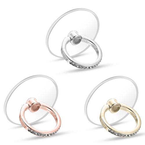 Dimeho Transparente Handy-Ringhalterung, Handy-Griffe, Ständer mit Diamant-Fingergriff, 360° drehbar, Ringständer, kompatibel mit den meisten Handys, Tablets und Hüllen, 3 Stück Dimeho Transparente Handy-Ringhalterung, Handy-Griffe, Ständer mit Diamant-Fingergriff, 360° drehbar, Ringständer, kompatibel mit den meisten Handys, Tablets und Hüllen, 3 Stück von Dimeho