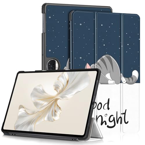 DingGuagua Hülle für Honor Pad 9 12.1 Zoll Tablet, Ultra Dünn Schutzhülle mit Ständer Funktion für Honor Pad 9 Tablet,Faule Katze von DingGuagua