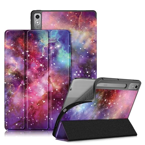 DINGGUAGUA Hülle für Lenovo Tab P12 12.7 Zoll 2023 TB371FC Tablet, Weiche TPU-Schutzhülle mit Ständer und Auto Schlaf/Wach Funktion,Galaxy von DingGuagua
