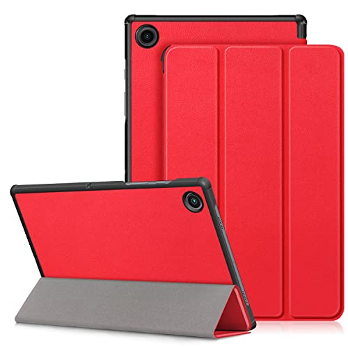 DINGGUAGUA Hülle für Samsung Galaxy Tab A8 10.5" SM-X200/X205 Tablette Ultra Dünn Schutzhülle mit Auto Schlaf/Wach und Ständer Funktion,Rot von DingGuagua