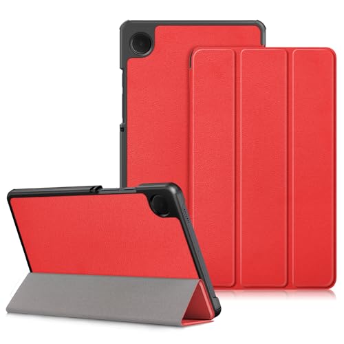 DINGGUAGUA Hülle für Samsung Galaxy Tab A9 8.7 Zoll SM-X115 Tablet, Ultra Dünn Schutzhülle mit Ständer Funktion,Rot von DingGuagua