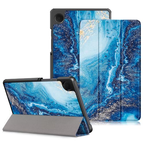 DINGGUAGUA Hülle für Samsung Galaxy Tab A9 8.7 Zoll SM-X115 Tablet, Ultra Dünn Schutzhülle mit Ständer Funktion,Wellen von DingGuagua