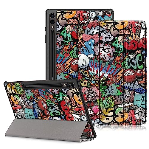 DINGGUAGUA Hülle für Samsung Galaxy Tab S10 Plus 12.4 2024,Galaxy Tab S9 FE+ Plus,Galaxy Tab S9 + Plus 12.4 Zoll 2023 SM-X820/X826B X610/X616 X810/X816B/X818U Tablet, Graffiti von DingGuagua