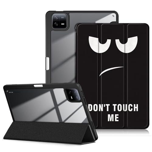 DINGGUAGUA Hülle für Xiaomi Mi Pad 6/Mi Pad 6 Pro 11 Zoll 2023 Tablet,Stifthalter - Stoßfeste Schutzhülle mit transparenter Hartschale auf der Rückseite,Don't Touch von DingGuagua