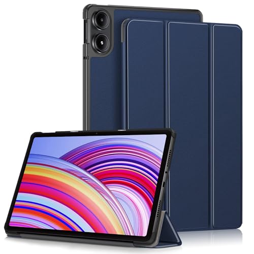 DINGGUAGUA Hülle für Xiaomi Redmi Pad Pro 12.1 Tablet,Ultra Dünn Schutzhülle mit Auto Schlaf/Wach und Ständer Funktion,Dunkelblau von DingGuagua