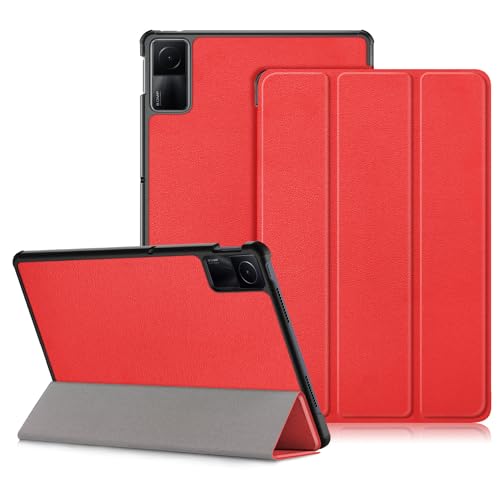 DINGGUAGUA Hülle für Xiaomi Redmi Pad SE, Ultra Dünn Schutzhülle mit Ständer Funktion,Rot von DingGuagua