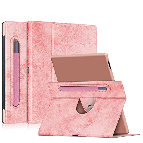 DINGGUAGUA Rotierende Hülle für Boox Note Air/Boox Note Air 2/Boox Note Air 2 Plus 10.3 Zoll E-Book Tablet,PU Schutzhülle 360° Drehbar Stände Multi-Winkel mit Stifthalter,Rosa von DingGuagua