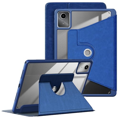 DINGGUAGUA Rotierende Hülle für Lenovo Tab M11 11 Zoll 2024 Tablet TB330FU,Transparente Schutzhülle 360° Drehbar Stände Multi-Winkel mit Stifthalter,Dunkelblau von DingGuagua