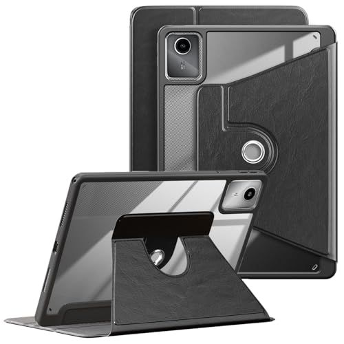 DINGGUAGUA Rotierende Hülle für Lenovo Tab M11 11 Zoll 2024 Tablet TB330FU,Transparente Schutzhülle 360° Drehbar Stände Multi-Winkel mit Stifthalter,Schwarz von DingGuagua
