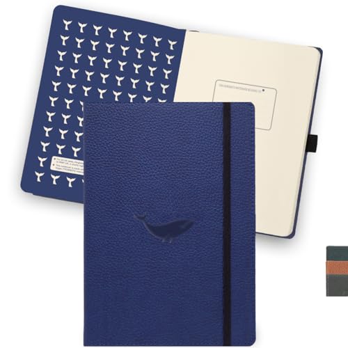 Dingbats - Wildlife Lined Extra Large Notebook, Blauwal, A4 - Hardcover Notizbuch - Cremefarben 100gsm Tintenfestes Papier von Dingbats* Notebooks