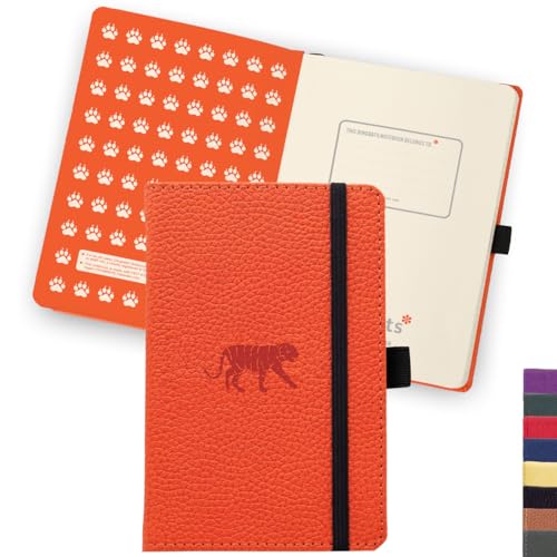 Dingbats - Wildtiere Punktiertes Taschen-Notizbuch, Orangener Tiger, A6 - Hardcover Notizbuch- Perforiert, 100gsm Tintenfestes Papier von Dingbats* Notebooks