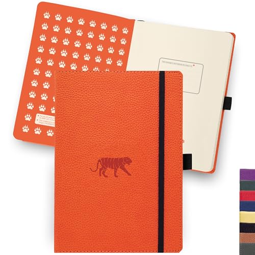 Tierwelt Notizbuch A5 Gepunktet - Hardcover aus veganem Leder für Arbeit, Reisen, Uni - mit elastischem Verschlussband. von Dingbats* Notebooks