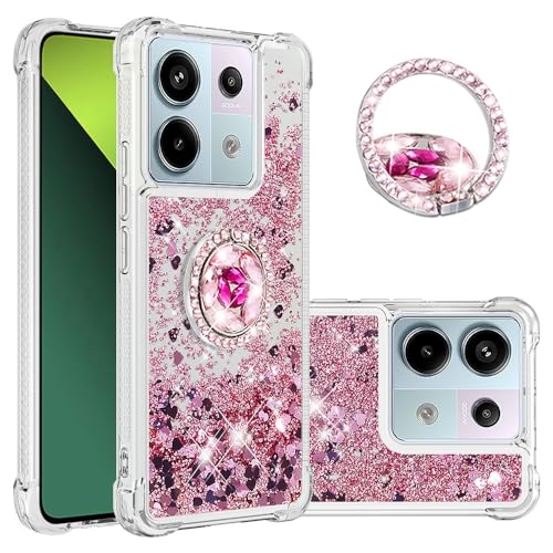 Dinglijia Slim Fit Schutzhülle für Redmi Note 13 Pro 5G, Schutzhülle für Xiaomi Poco X6 5G, Glitzer-Flüssigkeit, Treibsand-Effekt, Silikon, Fallschutz für Xiaomi Poco X6 5G/Redmi Note 13 Pro 5G, WZ von Dinglijia