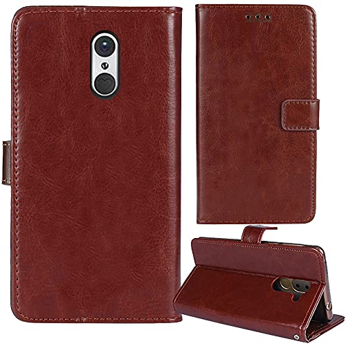 Dingshengk Flip Retro Leder Tasche Hülle Für Emporia SMART.3 / S3 5.5" Lederhülle Handyhülle Schutzhülle Klapphülle Handytasche Handy Etui Brieftasche Cover Case Abdeckung (Braun) von Dingshengk