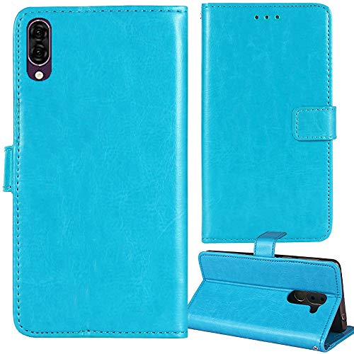 Dingshengk Flip Retro Leder Tasche Hülle Für KenXinDa KXD A1 5.71 inch Lederhülle Handyhülle Schutzhülle Klapphülle Handytasche Handy Etui Brieftasche Cover Case Abdeckung (Blau) von Dingshengk