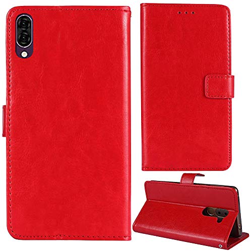 Dingshengk Flip Retro Leder Tasche Hülle Für KenXinDa KXD A1 5.71 inch Lederhülle Handyhülle Schutzhülle Klapphülle Handytasche Handy Etui Brieftasche Cover Case Abdeckung (Rot) von Dingshengk