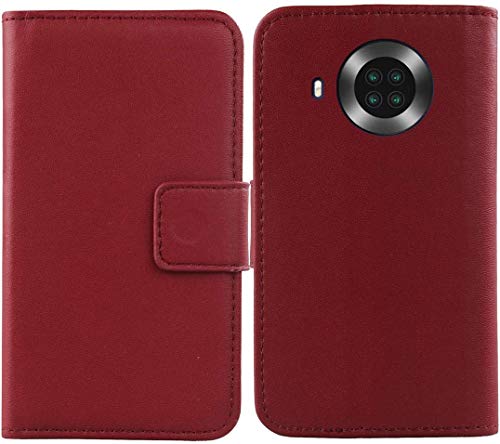 Dingshengk Flip Rot Echt Leder Tasche Hülle TPU Silikon Für Cubot Note 20 (2020) / Note 20 Pro/Hafury K30 6.5" Lederhülle Handyhülle Schutz Klapp Handytasche Handy Brieftasche Cover Case Abdeckung von Dingshengk