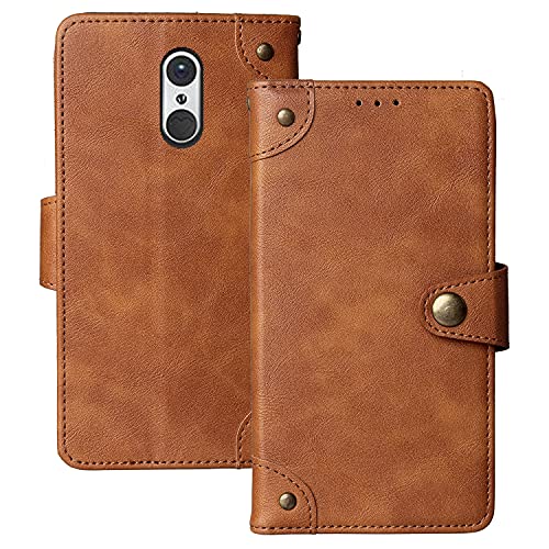 Dingshengk Retro Flip Braun Echt Leder Tasche Hülle Für Emporia SMART.3 / S3 5.5" Lederhülle Handyhülle Schutz Handytasche Handy Etui Brieftasche Cover Case Abdeckung von Dingshengk