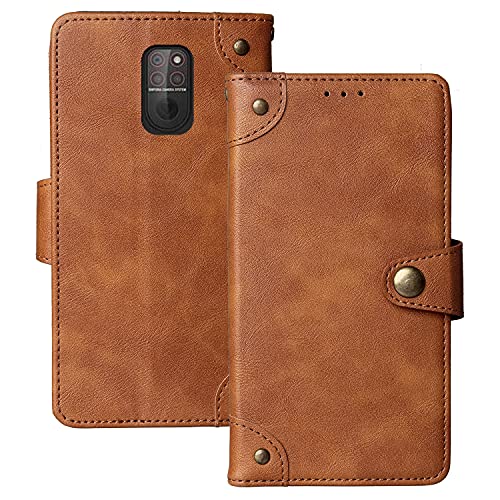 Dingshengk Retro Flip Braun Echt Leder Tasche Hülle Für Emporia SMART.5 / SMART.S5 5.5" Lederhülle Handyhülle Schutz Handytasche Handy Etui Brieftasche Cover Case Abdeckung von Dingshengk