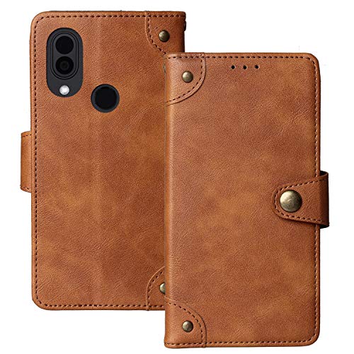 Dingshengk Retro Flip Braun Echt Leder Tasche Hülle TPU Silikon Für Caterpillar CAT S62 Pro Lederhülle Handyhülle Schutz Handytasche Handy Etui Brieftasche Cover Case Abdeckung von Dingshengk