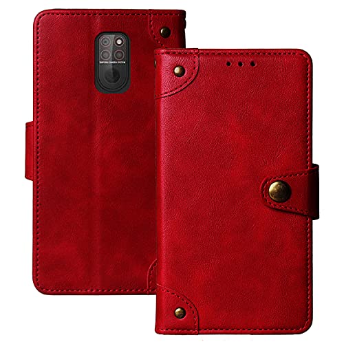 Dingshengk Retro Flip Rot Echt Leder Tasche Hülle Für Emporia SMART.5 / SMART.S5 5.5" Lederhülle Handyhülle Schutz Handytasche Handy Etui Brieftasche Cover Case Abdeckung von Dingshengk