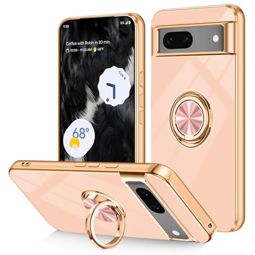 Dinick Schutzhülle für Google Pixel 7, mit Ringhalter, weiches TPU, vergoldet, kratzfest, schlanke Hülle für Damen und Herren, magnetischer Ständer, für Google Pixel 7, Rosa Dinick Schutzhülle für Google Pixel 7, mit Ringhalter, weiches TPU, vergoldet, kratzfest, schlanke Hülle für Damen und Herren, magnetischer Ständer, für Google Pixel 7, Rosa von Dinick