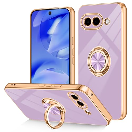 Dinick Schutzhülle für Google Pixel 9A, mit Ringhalter, weiches TPU, vergoldet, kratzfest, schlanke Hülle für Damen und Herren, magnetischer Ständer, für Google Pixel 9A, Violett Dinick Schutzhülle für Google Pixel 9A, mit Ringhalter, weiches TPU, vergoldet, kratzfest, schlanke Hülle für Damen und Herren, magnetischer Ständer, für Google Pixel 9A, Violett von Dinick
