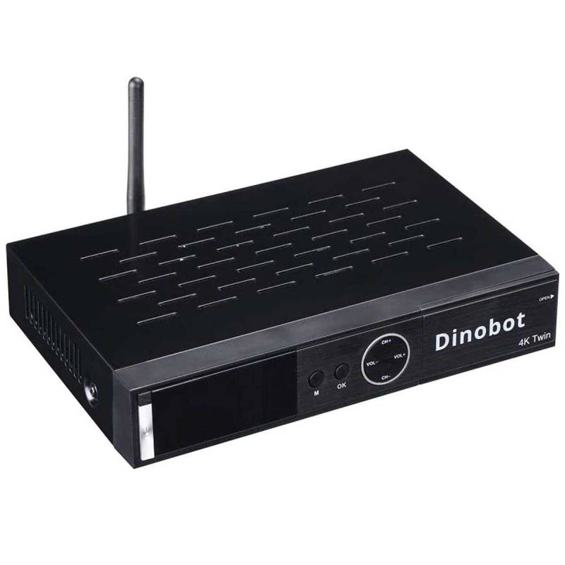 Dinobot 4K UHD Linux E2 Twin Sat-Receiver (2x DVB-S2 WiFi LAN USB HDMI schwarz) von Dinobot