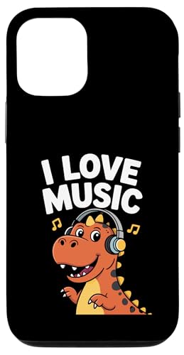 I Love Music Dinosaurier Kopfhörer Fun Hülle für iPhone 12/12 Pro von Dinosaur Music Lover Headphones Fun