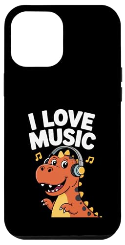 I Love Music Dinosaurier Kopfhörer Fun Hülle für iPhone 12 Pro Max von Dinosaur Music Lover Headphones Fun