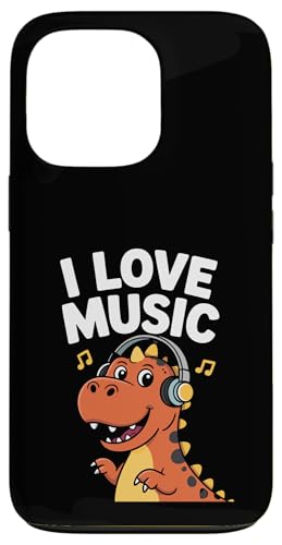 I Love Music Dinosaurier Kopfhörer Fun Hülle für iPhone 13 Pro von Dinosaur Music Lover Headphones Fun