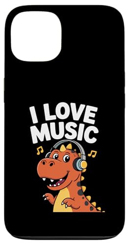 I Love Music Dinosaurier Kopfhörer Fun Hülle für iPhone 13 von Dinosaur Music Lover Headphones Fun