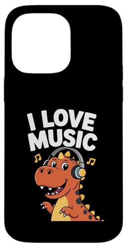 I Love Music Dinosaurier Kopfhörer Fun Hülle für iPhone 14 Pro Max von Dinosaur Music Lover Headphones Fun