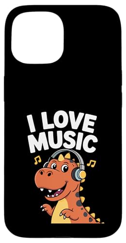 I Love Music Dinosaurier Kopfhörer Fun Hülle für iPhone 15 I Love Music Dinosaurier Kopfhörer Fun Hülle für iPhone 15 von Dinosaur Music Lover Headphones Fun