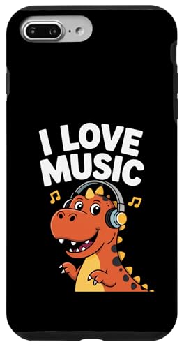 I Love Music Dinosaurier Kopfhörer Fun Hülle für iPhone 7 Plus/8 Plus von Dinosaur Music Lover Headphones Fun