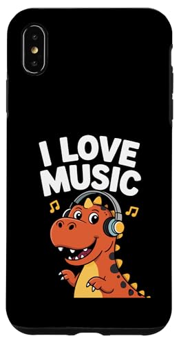 I Love Music Dinosaurier Kopfhörer Fun Hülle für iPhone XS Max von Dinosaur Music Lover Headphones Fun