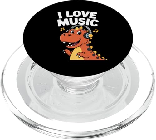 I Love Music Dinosaurier Kopfhörer Fun PopSockets PopGrip für MagSafe I Love Music Dinosaurier Kopfhörer Fun PopSockets PopGrip für MagSafe von Dinosaur Music Lover Headphones Fun