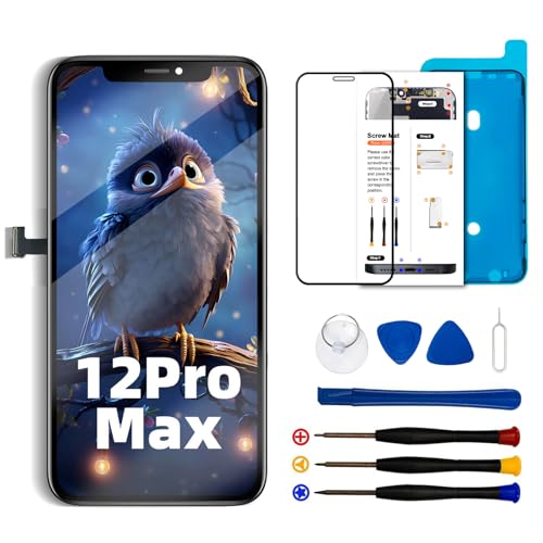 Dinow Display für iPhone 12 Pro Max COF, 6.7" für iPhone 12 Pro Max Bildschirm Full HD LCD Display Reparaturset 3D Touch Screen Digitizer Montage, mit Modell A2342, A2410, A2412, A2411 von Dinow