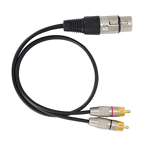 Audio-Splitterkabel PVC-Metall für Splitter 1 XLR-Buchse auf 2 Cinch-Stecker Kabel für Heimkino und Professionelle Audiogeräte (Weiblicher Verbinder 1m / 3.3ft) von Dioche