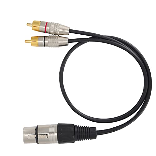 Audio Splitterkabel für Audio Splitterkabel PVC-Metall für Audio Splitter 1 XLR-Buchse auf 2 Cinch-Stecker Kabel für Heimkino und Professionelle Audiogeräte (Weiblicher Verbinder 3 Meter / 9,8 Fuß) von Dioche