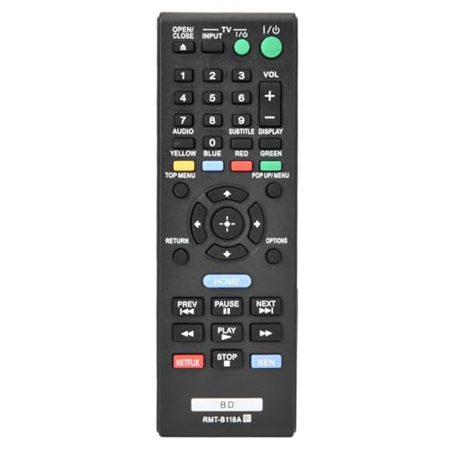 Dioche Fernbedienung TV ABS Schwarz RMt-B118A Fernbedienung für Blu-ray-Player BDP185C BDPBX18 BDPBX3100 BDPS185 Dioche Fernbedienung TV ABS Schwarz RMt-B118A Fernbedienung für Blu-ray-Player BDP185C BDPBX18 BDPBX3100 BDPS185 von Dioche