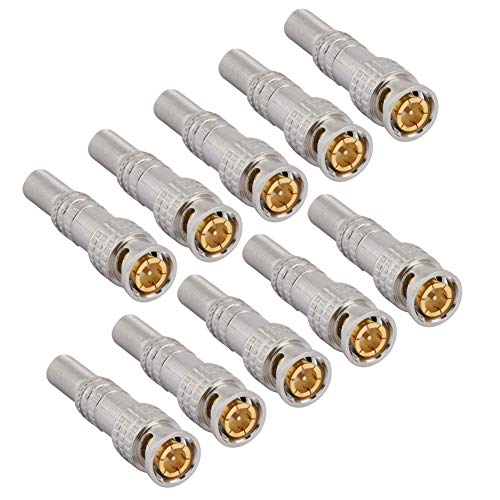 Dioche 10Pcs BNC-Stecker, Zink-Legierung auf F Buchse Adapter für Überwachungskamerasysteme von Dioche