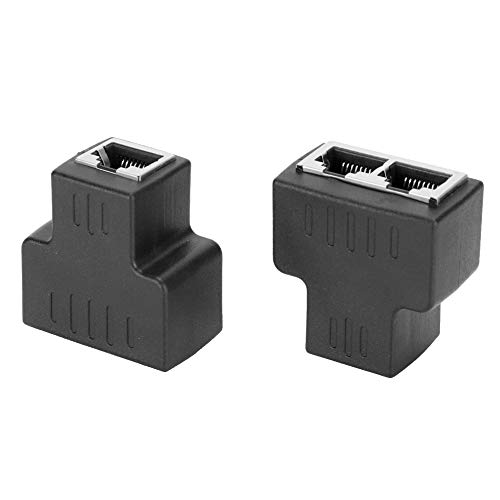 Dioche 2 Stück Ethernet Kabel Adapter 1 In 2 Out Rj45 Weibliche Schnitts Telle Zubehör Für Internet Wire Black von Dioche