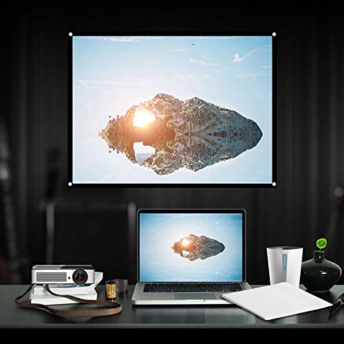 Dioche 60-Zoll-Projektorbildschirm, Desktop und Peripheriegeräte, 1 Stück, Tragbar, Faltbar, Knitterfrei, Projektor-Vorhang-Projektionsbildschirm, 4:3 (100 Zoll), (60 Zoll) von Dioche