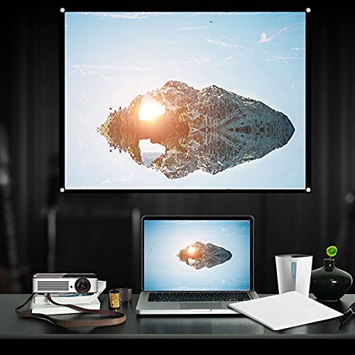 Dioche 60-Zoll-Projektorbildschirm, Desktop und Peripheriegeräte, 1 Stück, Tragbar, Faltbar, Knitterfrei, Projektor-Vorhang-Projektionsbildschirm, 4:3 (100 Zoll), (72 Zoll) von Dioche